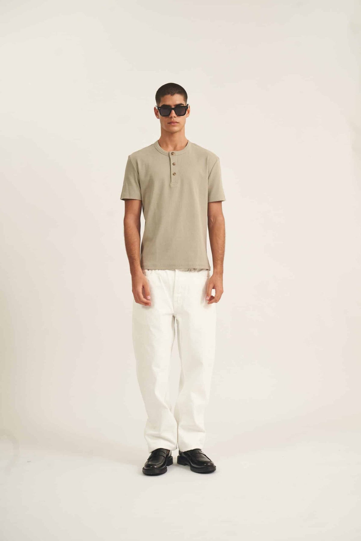 Rib Button T-Shirt
