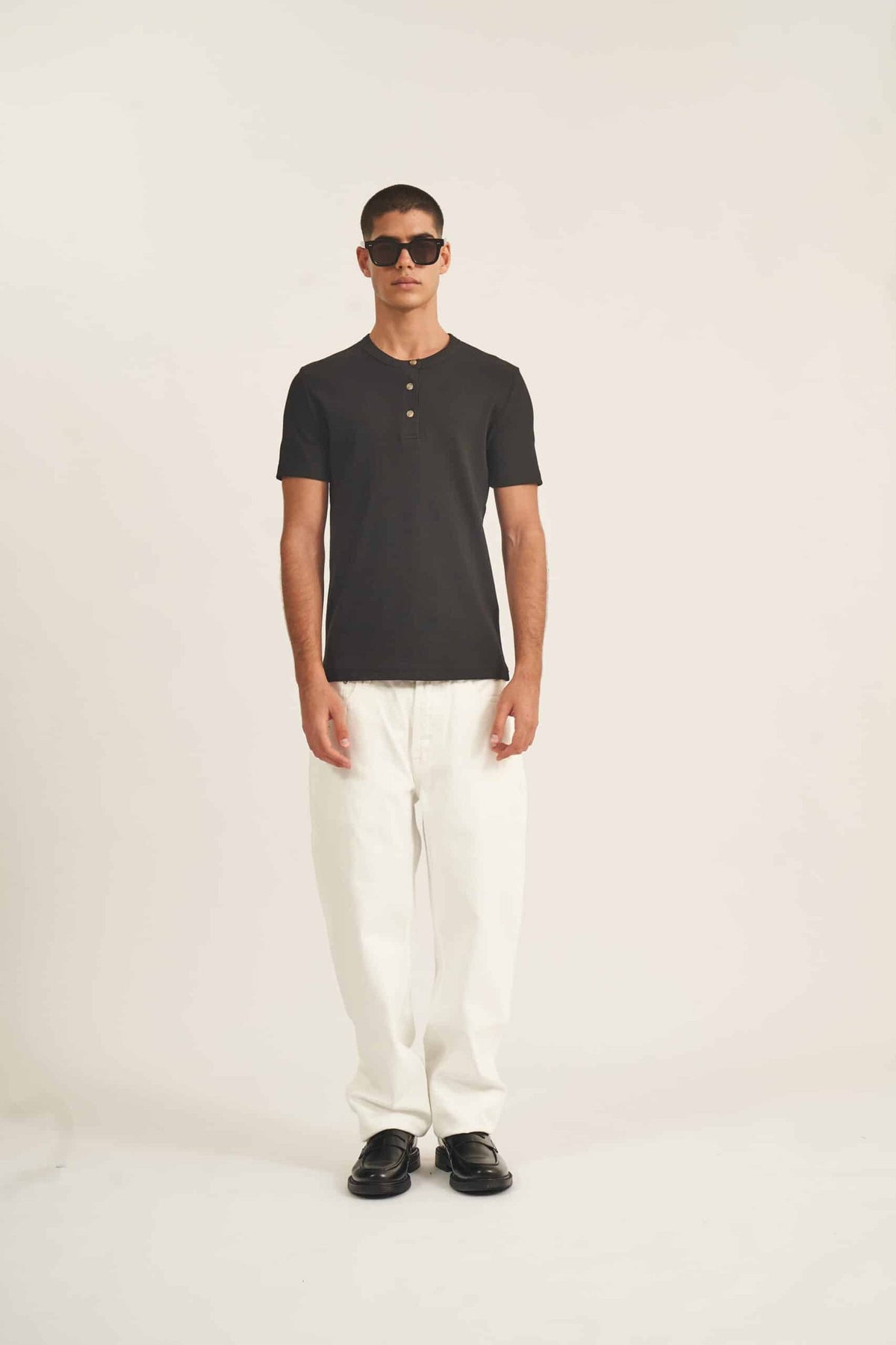 Rib Button T-Shirt
